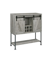 Coaster Claremont Sliding Door Bar Cabinet with Lower Shelf Grey Driftwood Model 183038